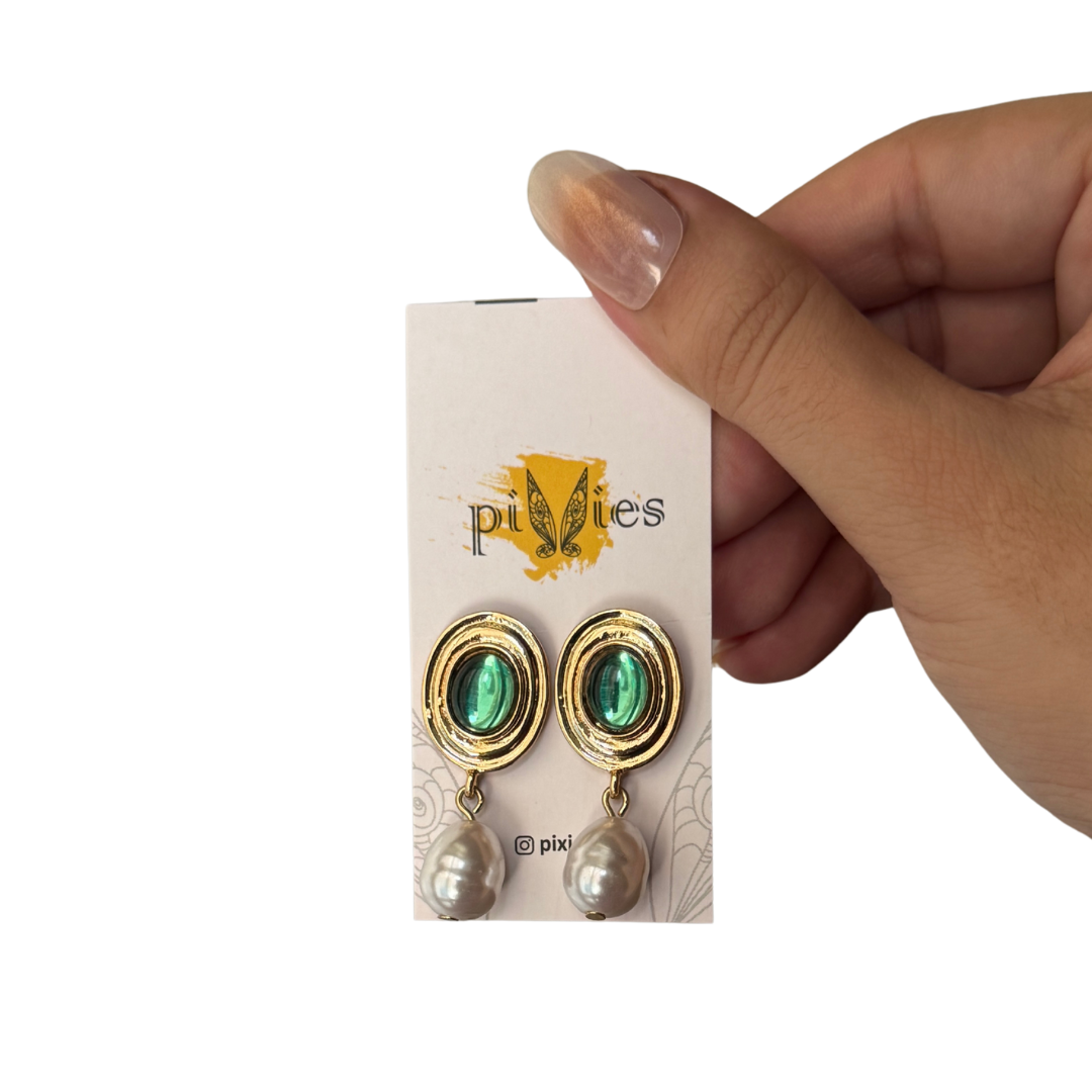 Emerald Style Stone Earrings