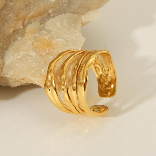 STAINLESS STEEL WAVY RING