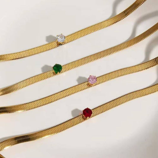 Golden Chain with Colored stone