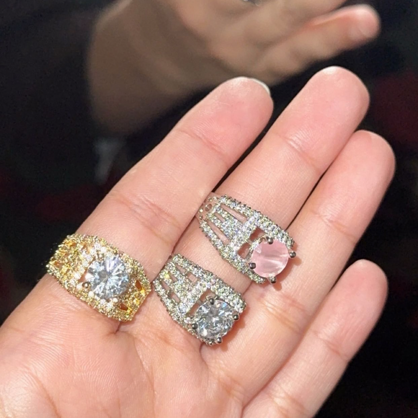 GOLDEN AND SILVER LUXURY RING