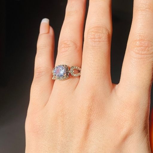 Square Stone with Round Sides Ring