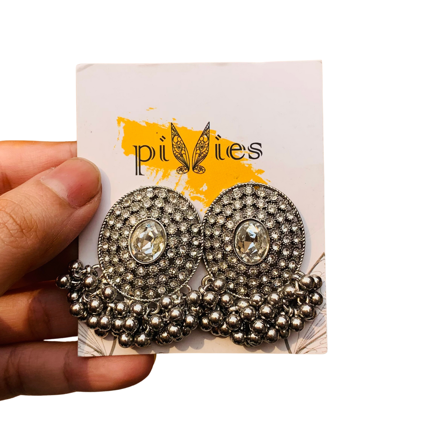 Silver Rhinestone Earrings