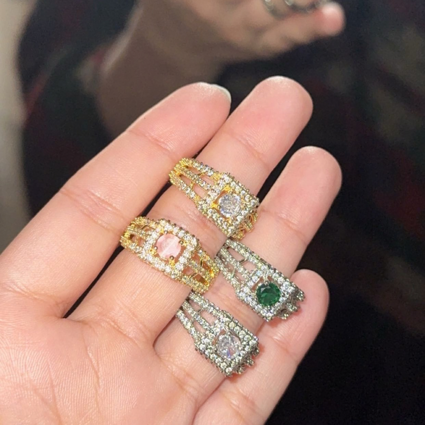 GOLDEN AND SILVER LUXURY RING