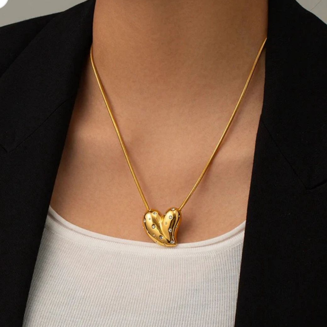 STAINLESS STEEL HEART SHAPED NECKLACE
