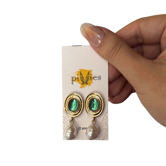 Emerald Style Stone Earrings