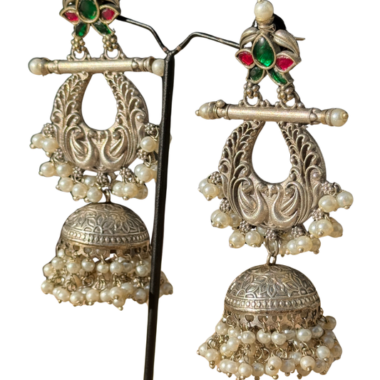 Mughal Style Silver Jhumkey
