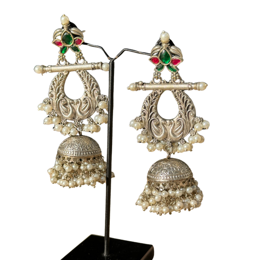 Mughal Style Silver Jhumkey