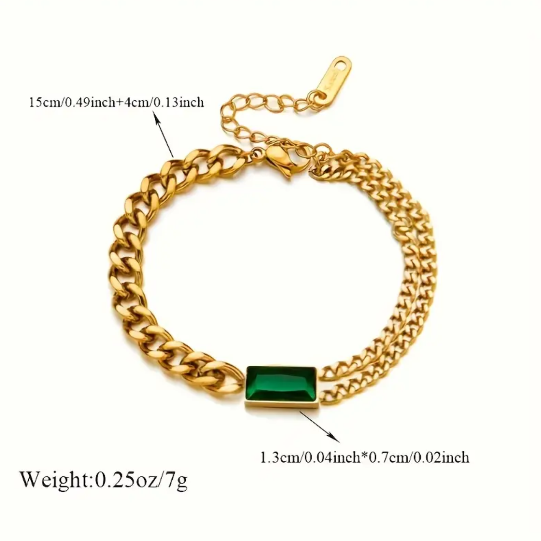 Emerald Square Style Bracelet