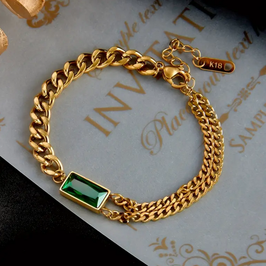 Emerald Square Style Bracelet