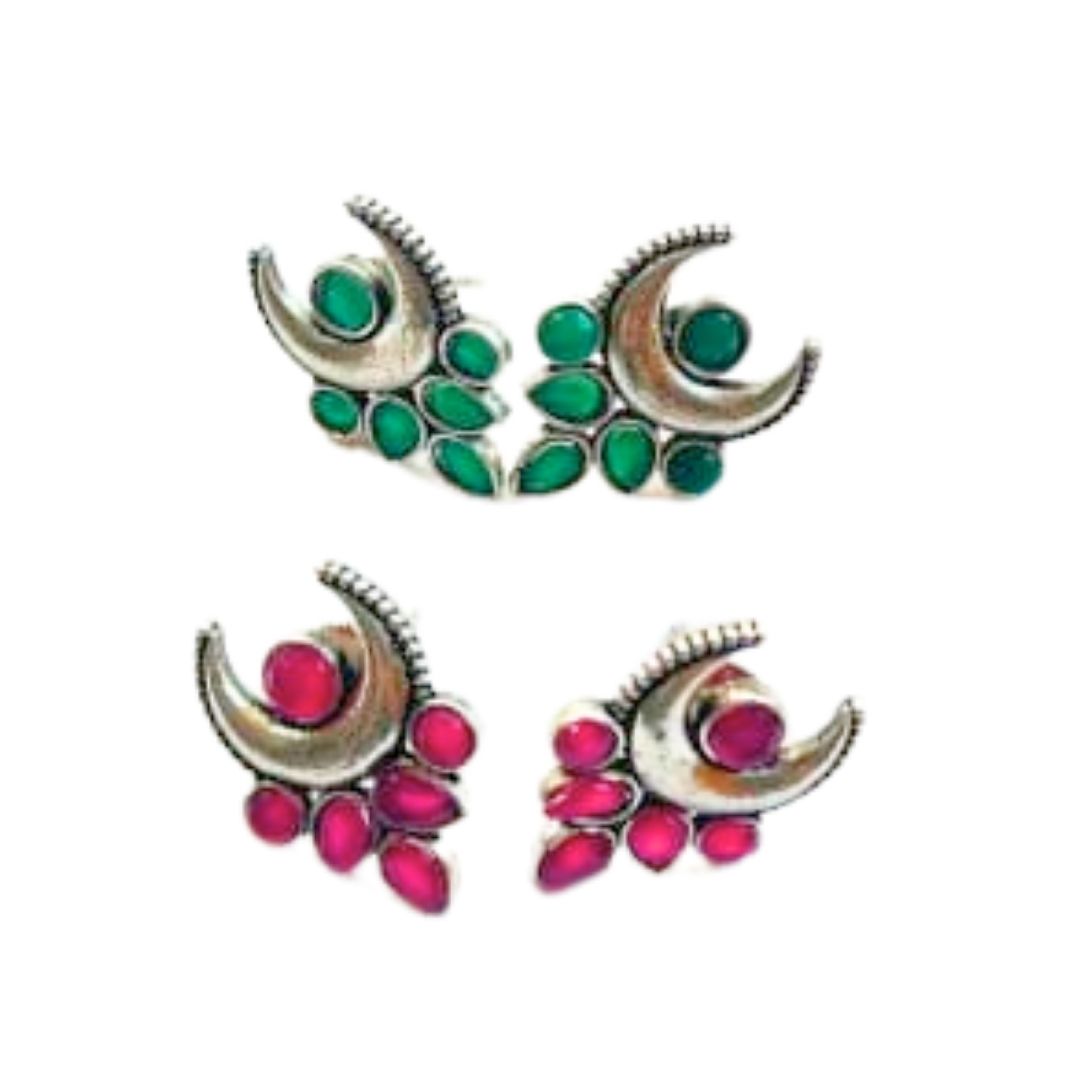 Antique Silver Chand Studs