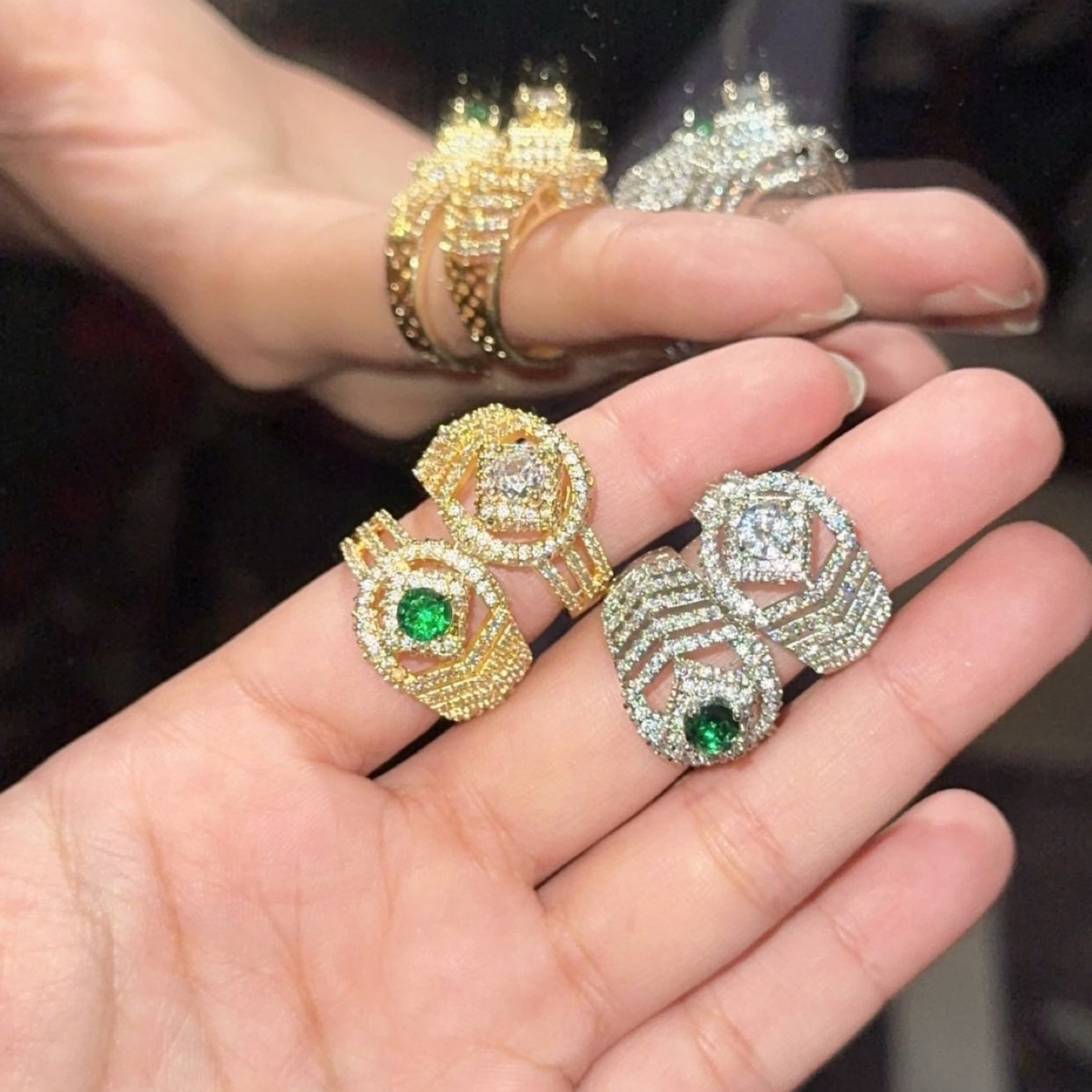 GOLDEN AND SILVER LUXURY RING