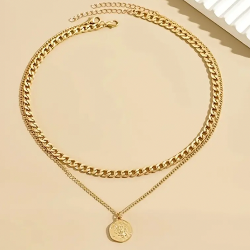 Double layered coin chain Necklace