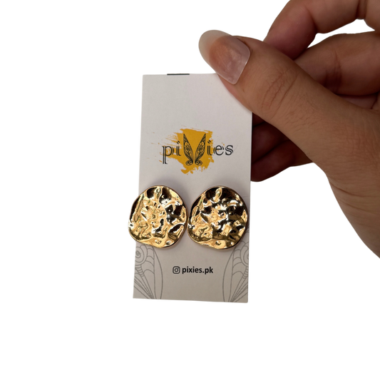 Golden & Silver Crushed Coin Studs