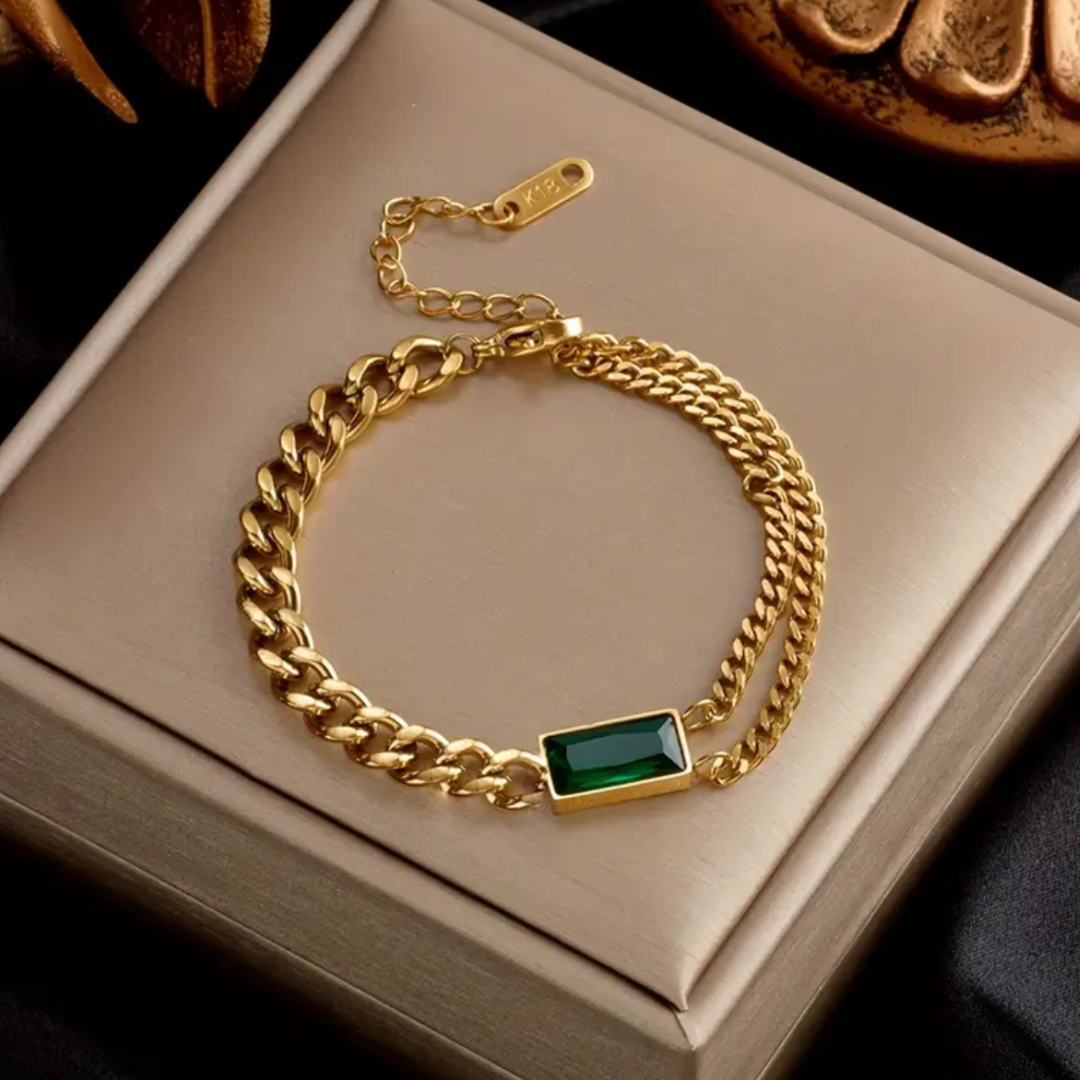 Emerald Square Style Bracelet