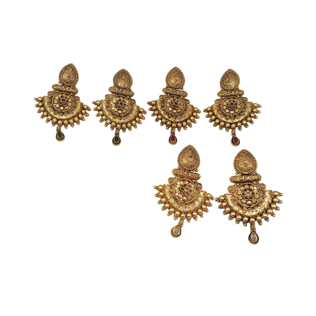 GOLDEN INDIAN JHUMKEY STYLE EARRINGS