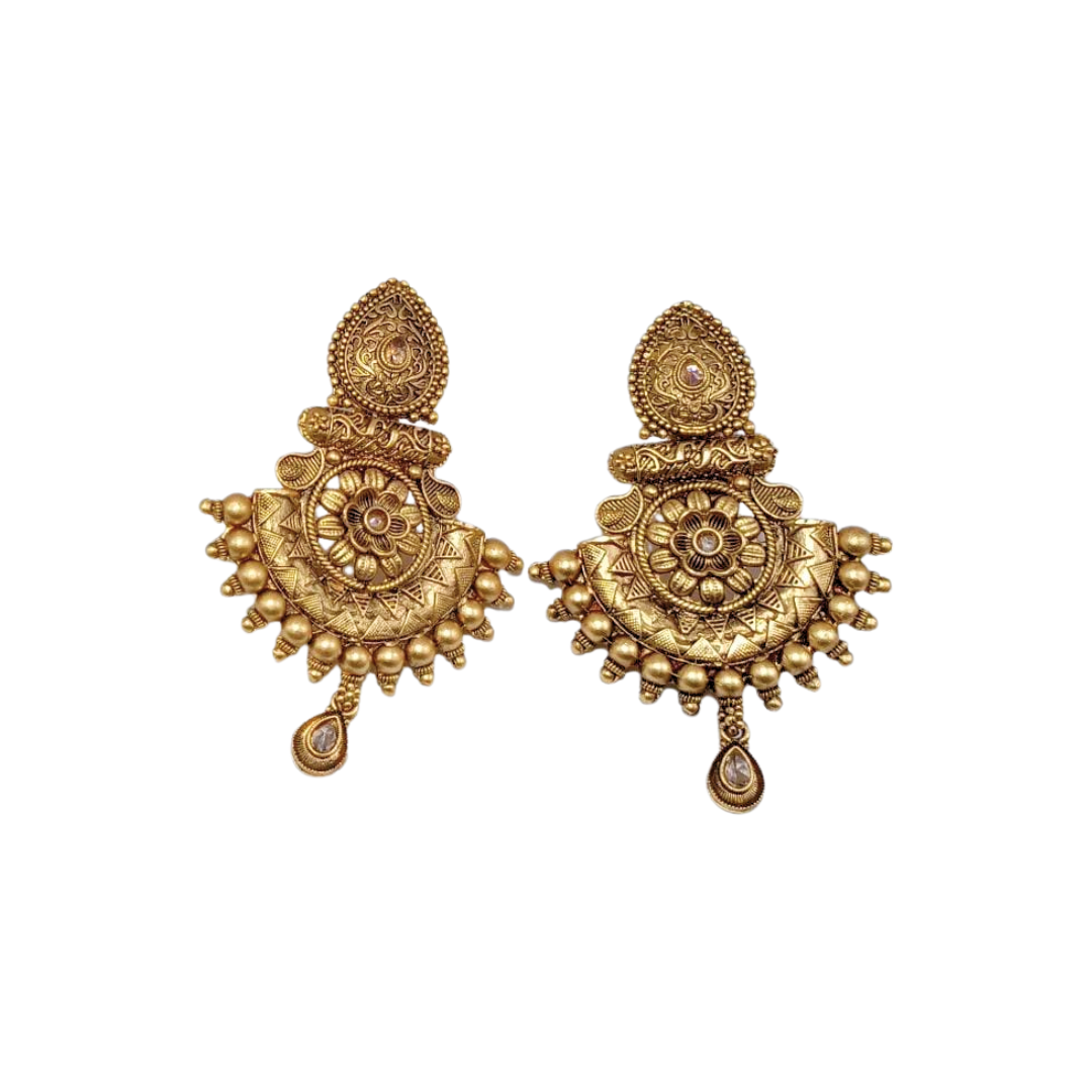 GOLDEN INDIAN JHUMKEY STYLE EARRINGS