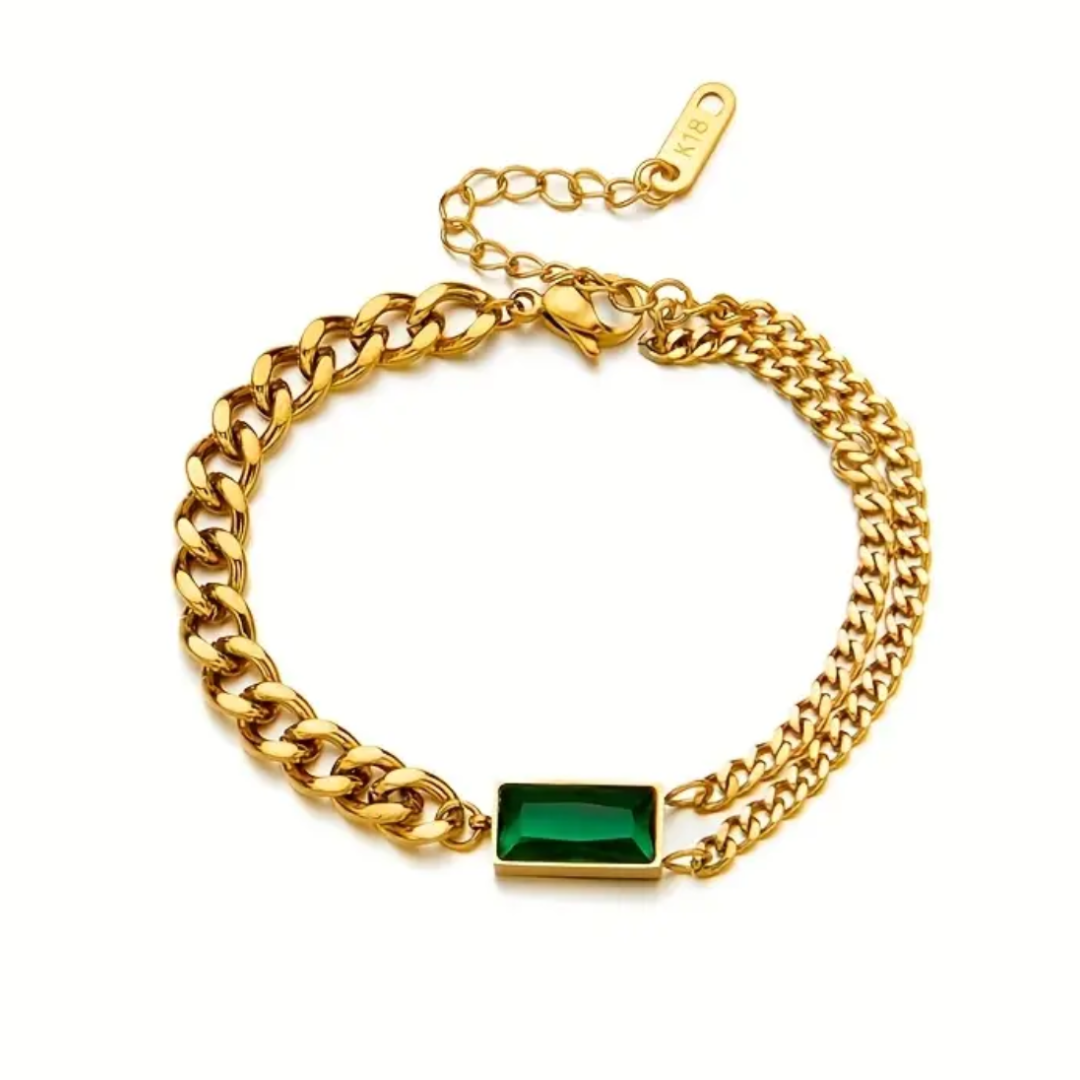 Emerald Square Style Bracelet