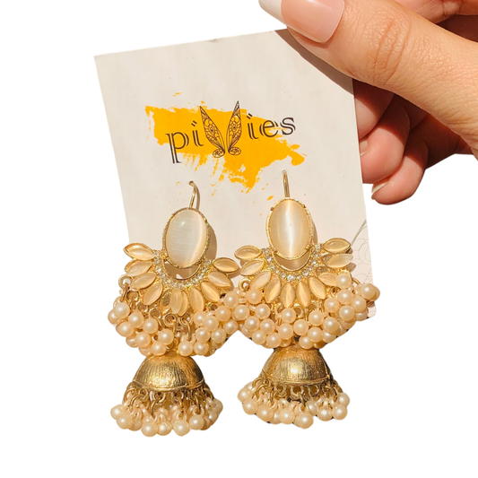 Rose Gold Half Floral Jhumkey