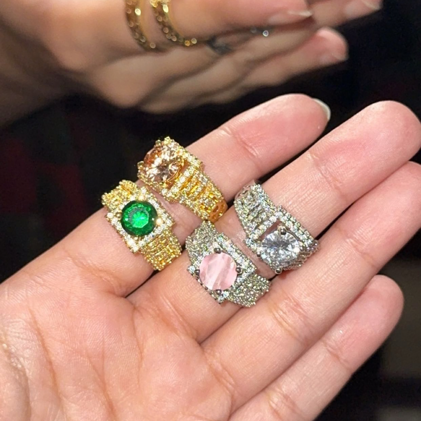 GOLDEN AND SILVER LUXURY RING