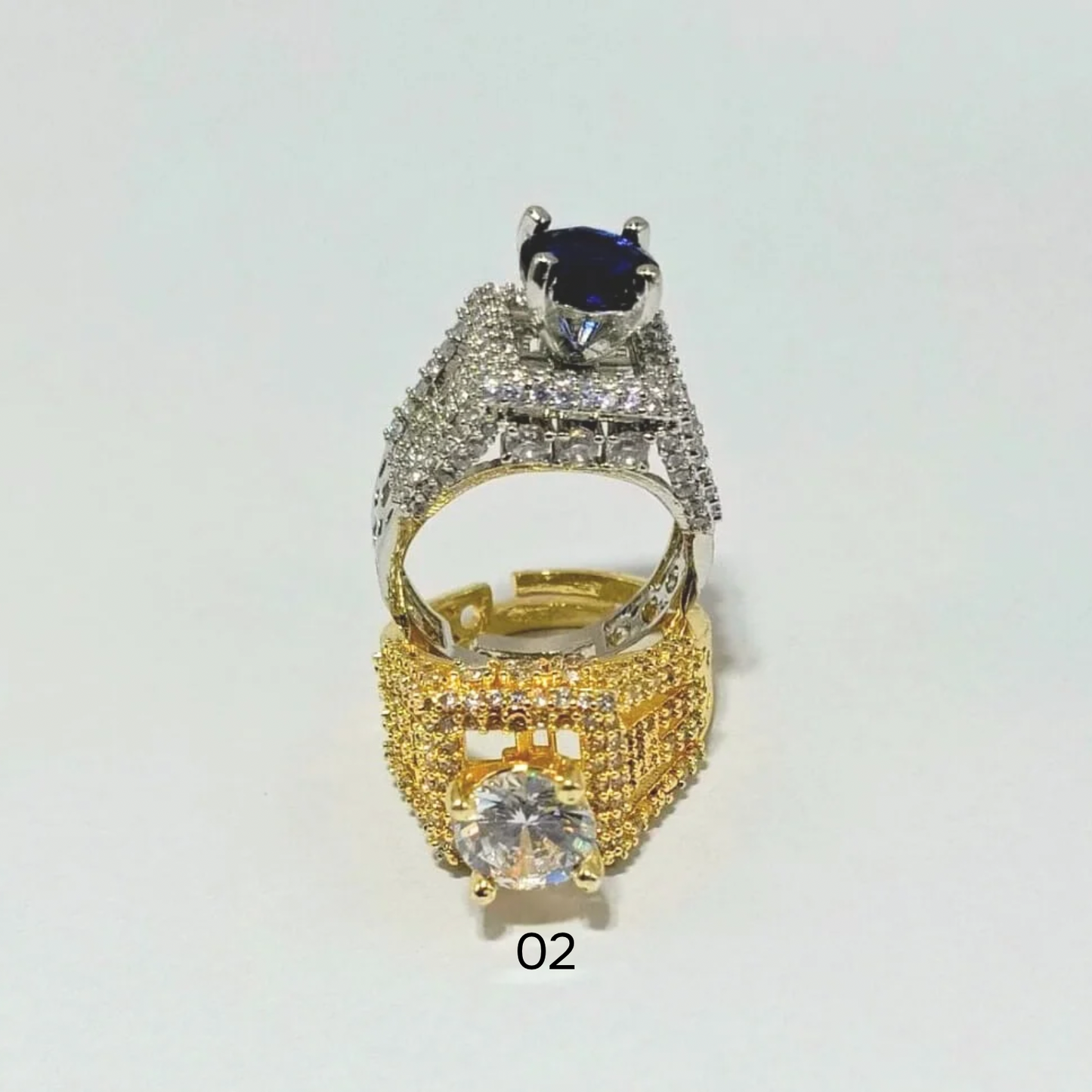 GOLDEN AND SILVER LUXURY RING