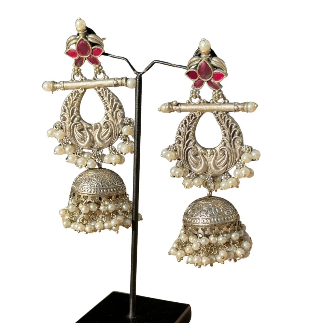 Mughal Style Silver Jhumkey