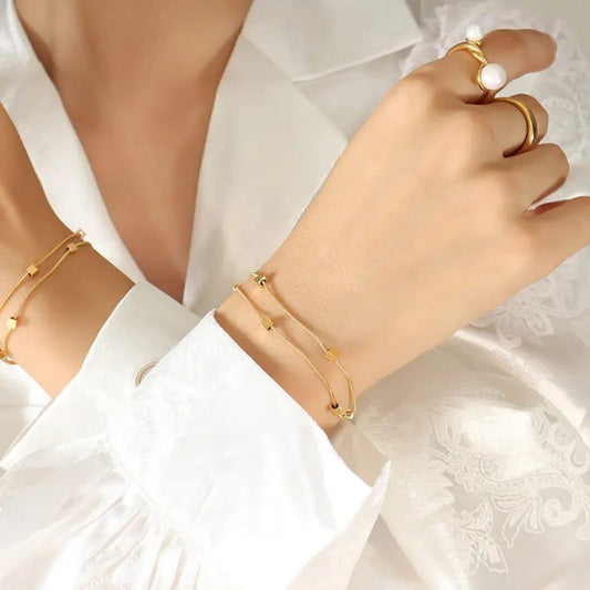 DOUBLE LAYERED STAINLESS STEEL BRACELET