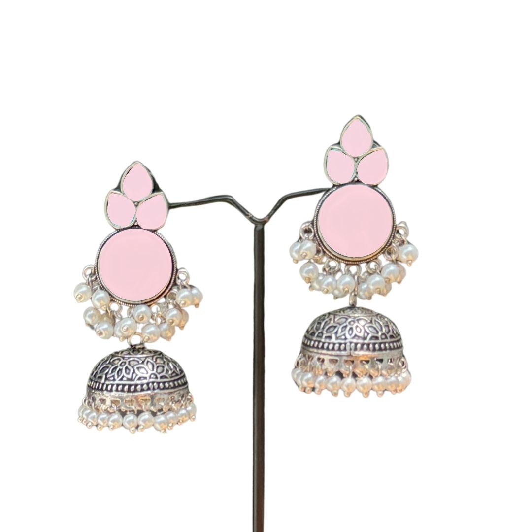 Silver Jhumkey with Pearls Tassels