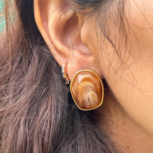 Brown Marble Style Stud