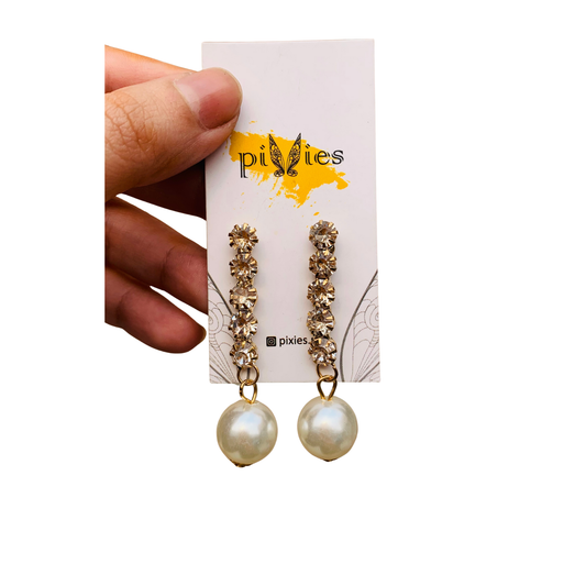 Long Stone Earring with Pearl