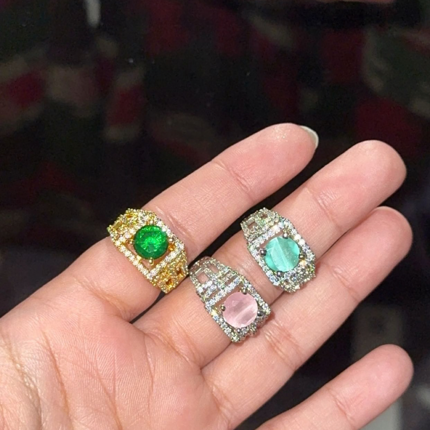 GOLDEN AND SILVER LUXURY RING