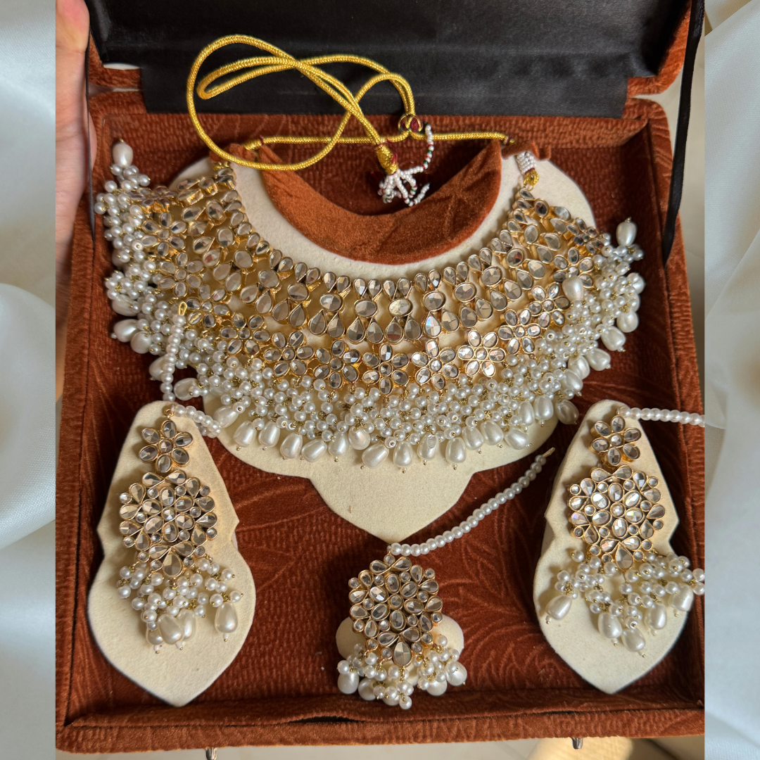 Kundan Style Pearls Set