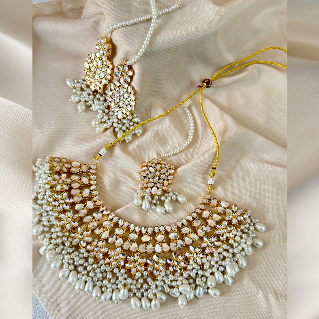 Kundan Style Pearls Set