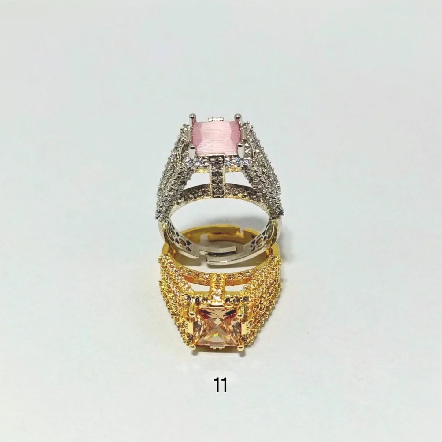 GOLDEN AND SILVER LUXURY RING