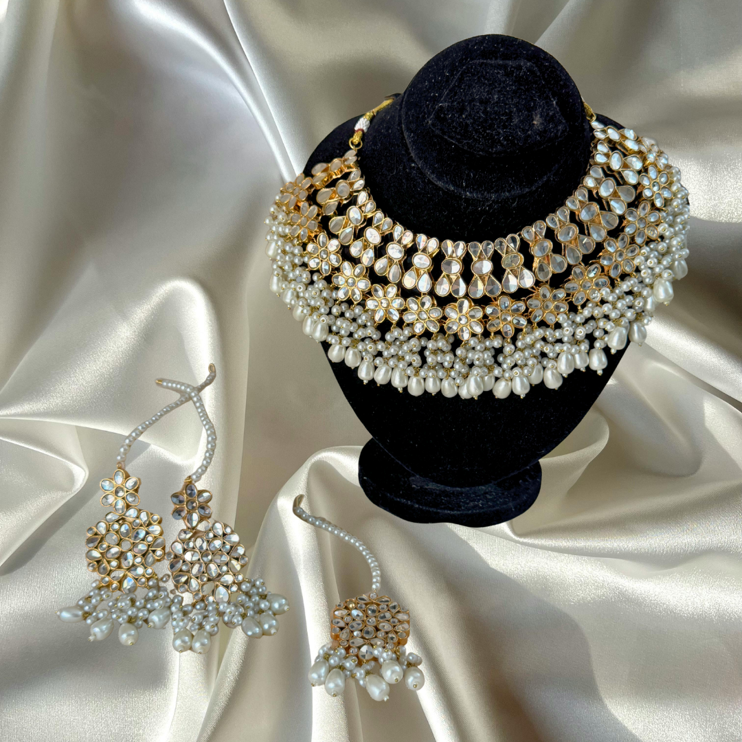 Kundan Style Pearls Set