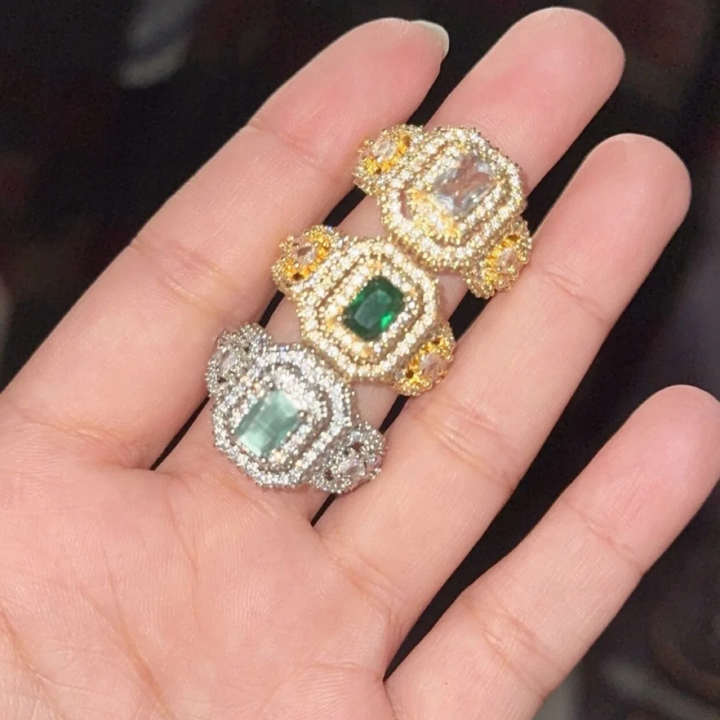 GOLDEN AND SILVER LUXURY RING