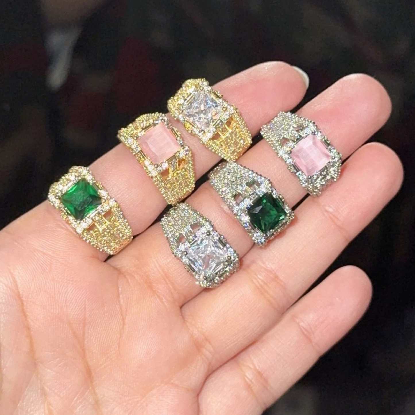 GOLDEN AND SILVER LUXURY RING