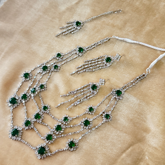 EMERALD CRYSTAL STYLE BRIDAL SET