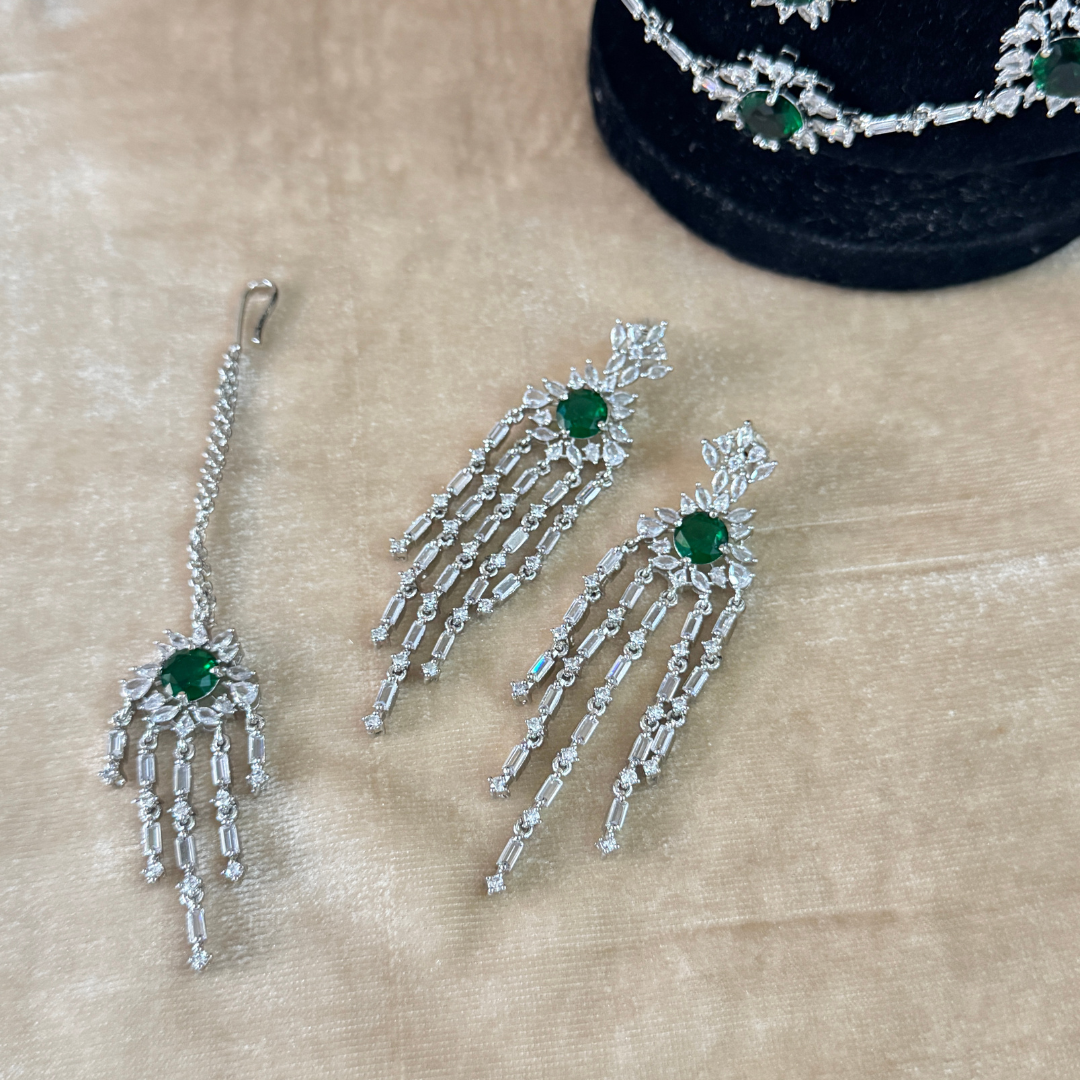 EMERALD CRYSTAL STYLE BRIDAL SET