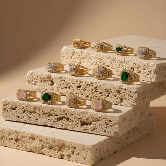 GOLDEN AND SILVER LUXURY RING