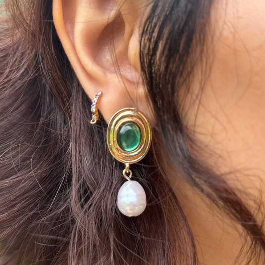 Emerald Style Stone Earrings