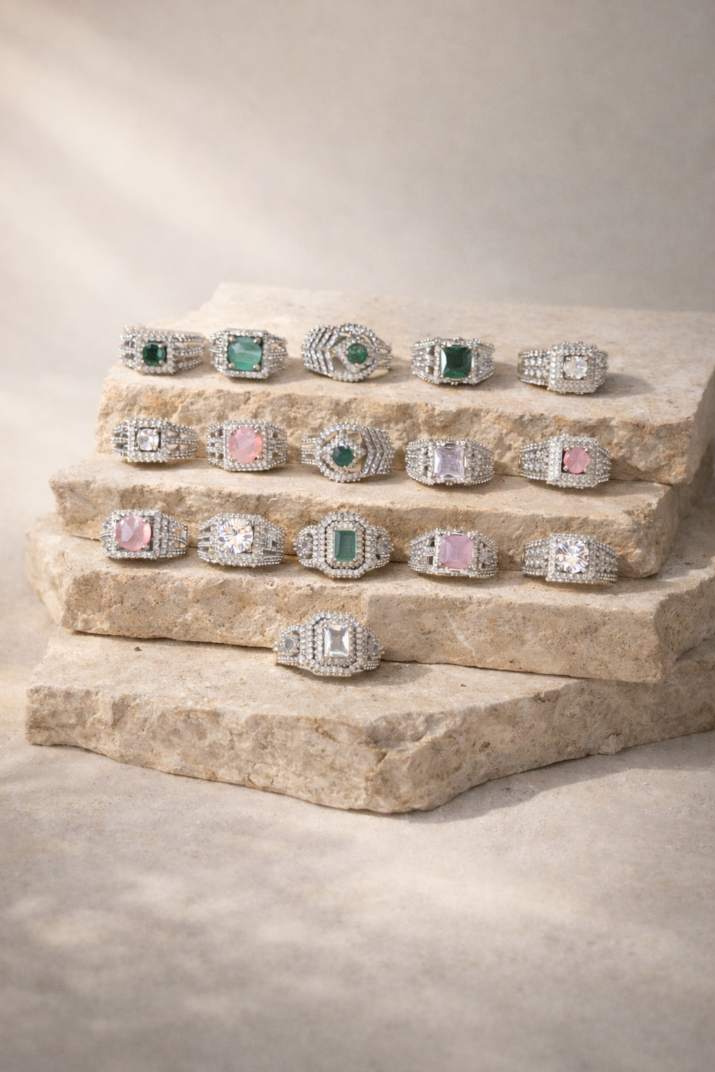 GOLDEN AND SILVER LUXURY RING