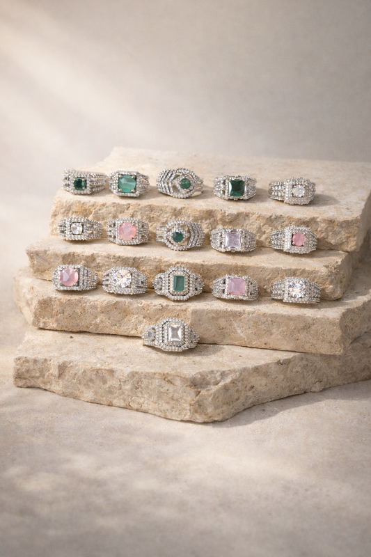 GOLDEN AND SILVER LUXURY RING