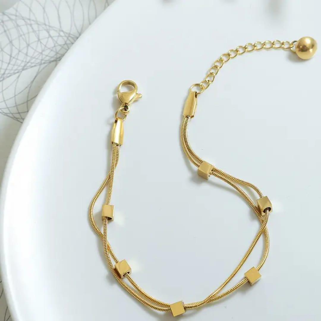 DOUBLE LAYERED STAINLESS STEEL BRACELET