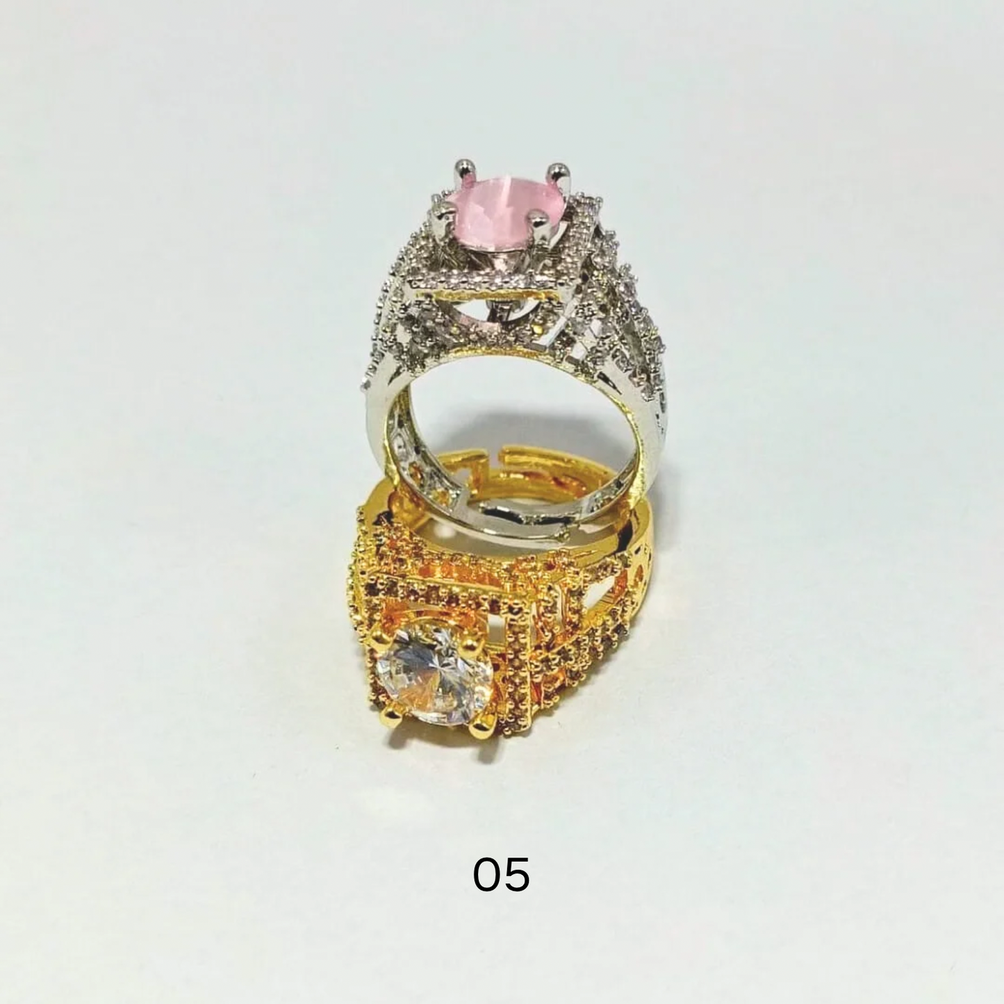 GOLDEN AND SILVER LUXURY RING