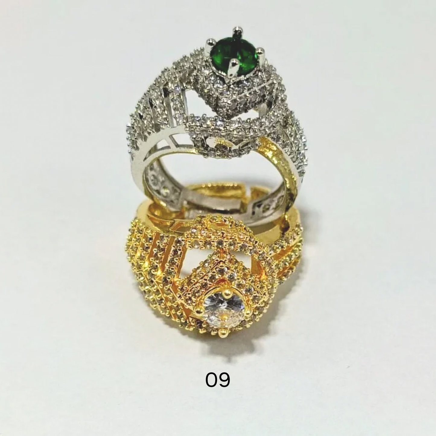 GOLDEN AND SILVER LUXURY RING