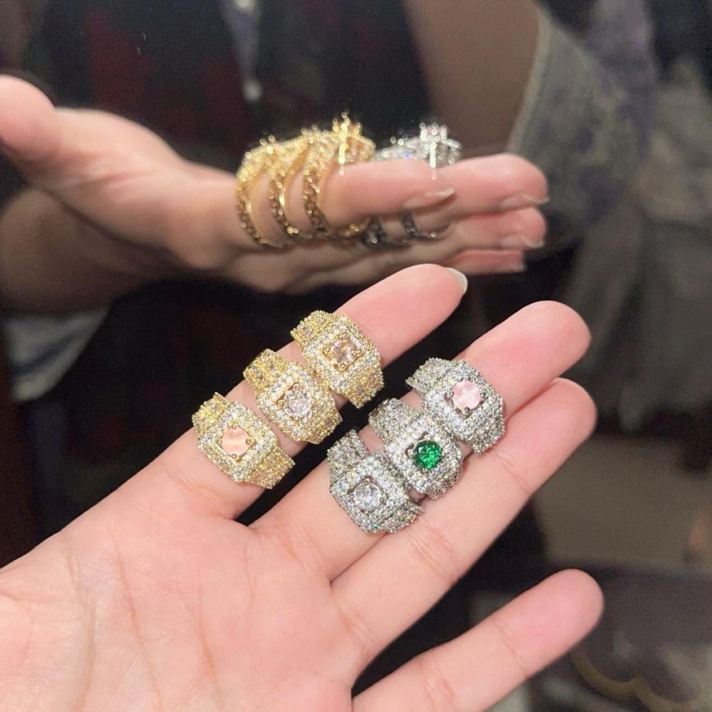 GOLDEN AND SILVER LUXURY RING