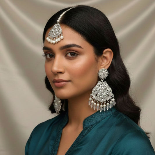 Silver bindi set