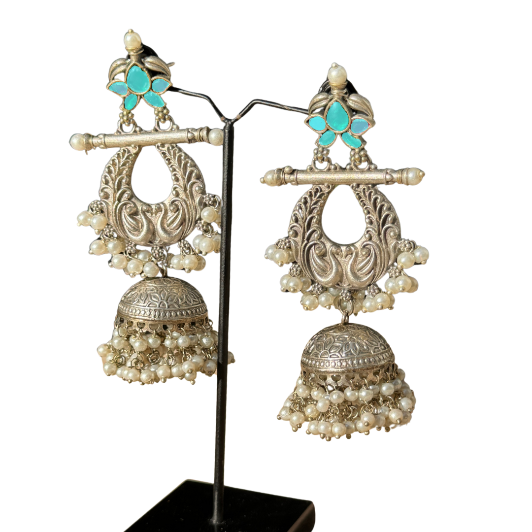 Mughal Style Silver Jhumkey