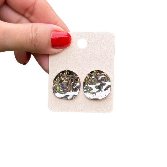 Golden & Silver Crushed Coin Studs