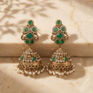 Fancy Green Emerald Jhumkey